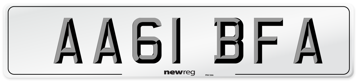 AA61 BFA Number Plate from New Reg